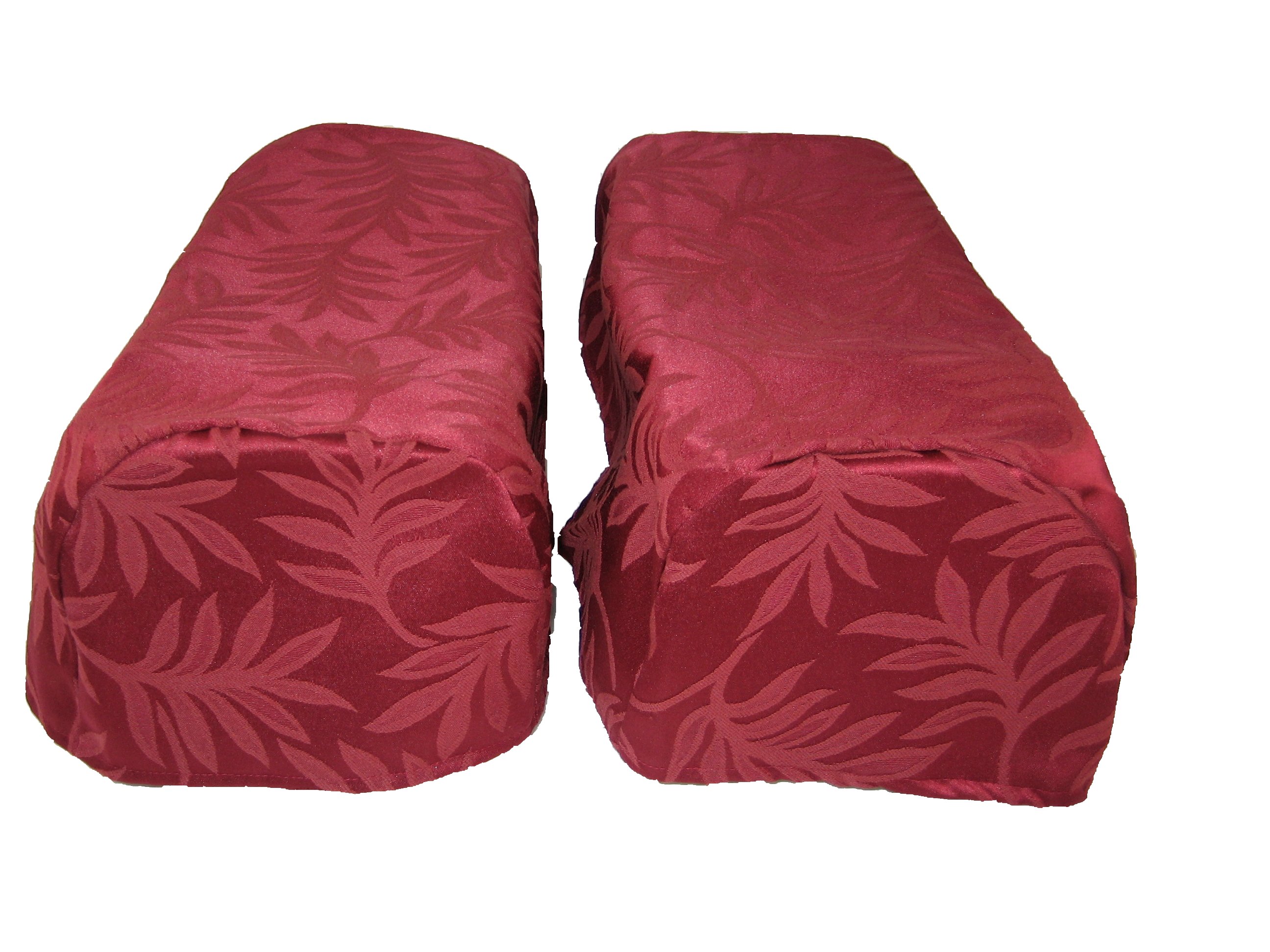 Pair of Decorative Chair Settee Arm Cap Covers Traditional Leaf Design